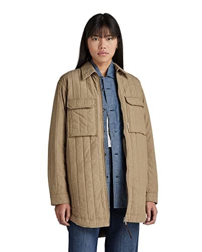 Image of G-Star Women's Quilted Zipped Overshirt , Beige (tree house D22004-D187-C941), M