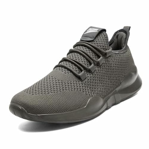 Image of AZSDXS Men Running Trainers Lightweight Walking Shoes Fashion Breathable Jogging Athletic Sneakers Casual Breathable Gym Tennis Fitness Sport Outdoor Shoes Grey