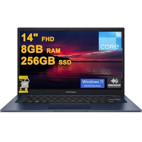 Image of ASUS VivoBook 14 Business Laptop 14" FHD Anti-Glare Intel 6-core i3-1215U 8GB DDR4 256GB SSD Type-C Privacy Camera SonicMaster Fast Charging Win11Pro ICP Hub