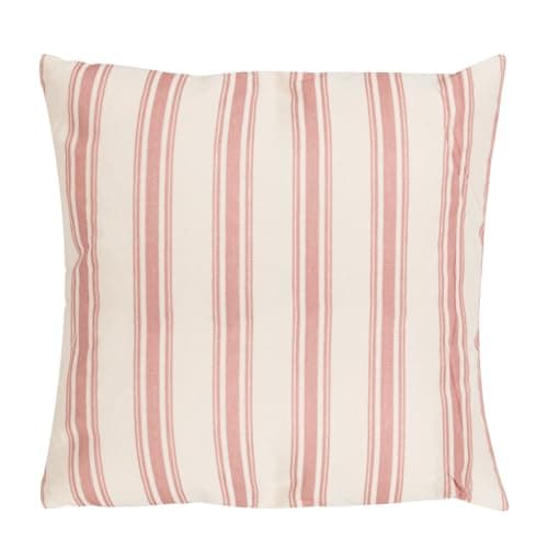 Image of Dibor Striped Scatter Cushion 100% Cotton Machine Washable Removable Cover Stripe Cushions with Water Repellent Finish (Pink)
