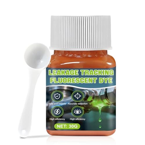 Image of WEILAOK Drain Tracing Dye, Water Leak Detector, Pool Ieak Detection Dye with Measuring Spoon, Fluorescein for Plumbing & Pipe Testing Diagnostics Air Conditioning Systems, 30g
