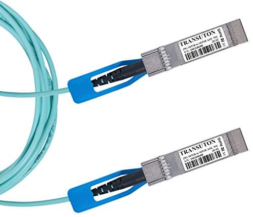 Image of TRANSUTON 25G SFP28 AOC Cable | for Cisco SFP28-25G-AOC1M Compatible 25GBase SFP28 to SFP28 Active Optical Cable, High Speed Ethernet Network Data Cables (1M/3.3ft)