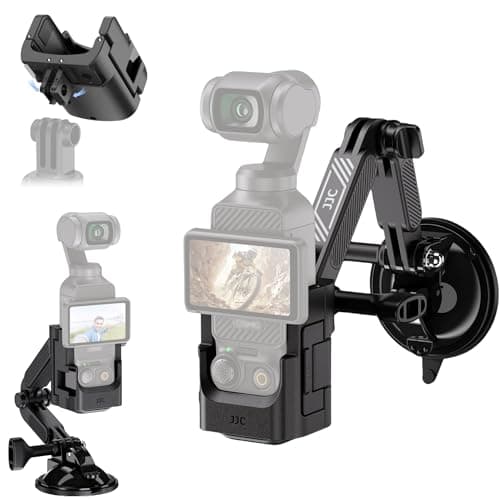 Image of JJC Osmo Pocket 3 4 Suction Cup Mount & Expansion Adapter,Foldable Car Dash Cam Mount for DJI Osmo Pocket 4 3,Detachable Windshield Suction Cup Holder for Osmo Action 6/5 Pro/4/3 & Hero 13/12/11/10