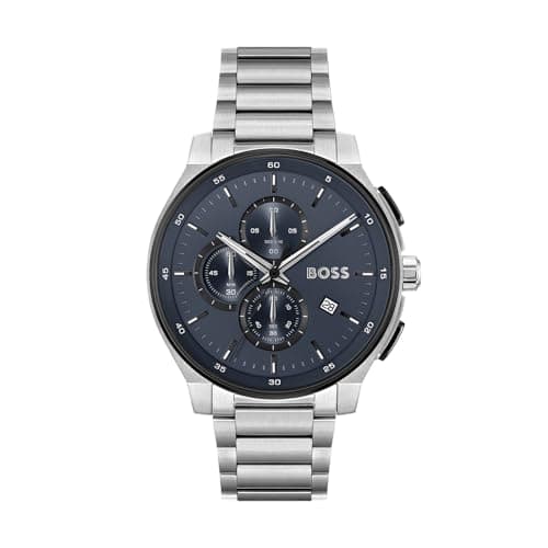 Image of BOSS Chronograph Quartz Watch for Men Peak 2.0 Collection with Silver Stainless Steel Bracelet - 1514189