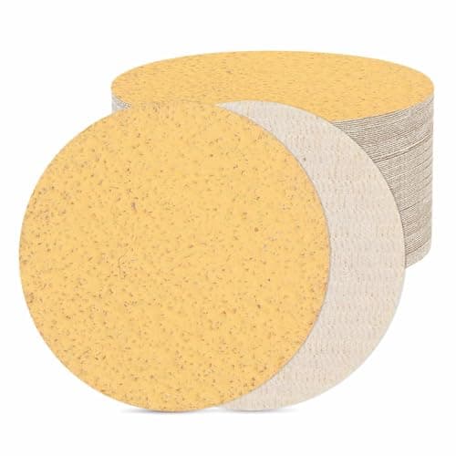 Image of DTGN 25 mm 80 Grit Hook and Loop Sanding Disc - 50 Pcs - Good for Wood Metal Stone Walls- Aluminum Oxide Abrasive Hook and Loop Sandpaper Orbital Sander Pads, Yellow