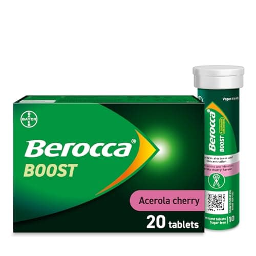 Image of Berocca Boost Effervescent Tablets with Guarana, Caffeine and Vitamin B12, Also Contains Vitamin C and Magnesium, 1 Pack of 20-3 Weeks Supply