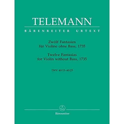 Image of Telemann, Georg Philipp - 12 Fantasias, TWV 40:14-25 - Violin solo - published by Barenreiter