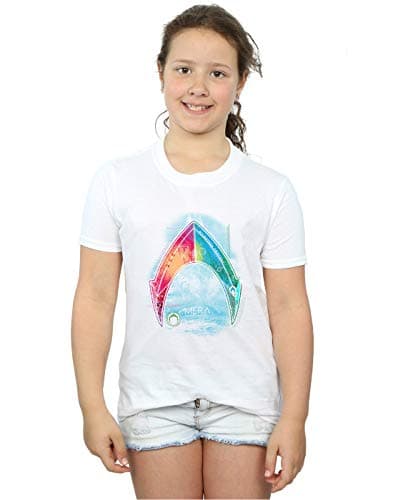 Image of DC Comics Girls Aquaman Mera Logo T-Shirt White 7-8 Years