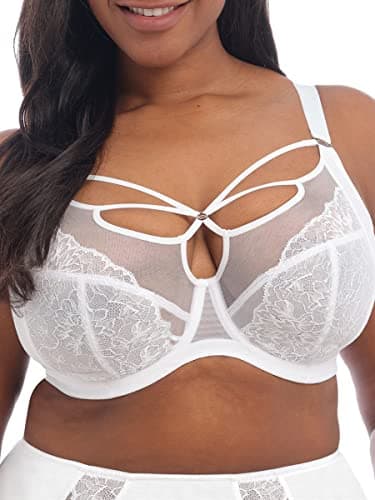Image of Elomi Women's Plus Size Brianna Strappy Underwire Plunge Bra, White, 38F
