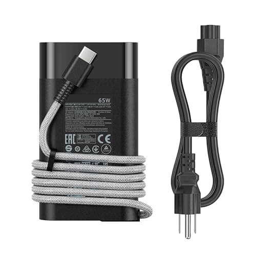 Image of 65W Laptop Charger for HP Envy X360 Elitebook x360 Elite x2 Chromebook X360,20V/3.25A AC Adapter for HP Chromebook Envy ZBook ProBook Type C Travel Fast Charging Laptop Power Cord Slim Tip