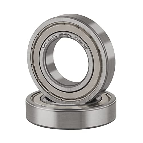 Image of XIKE 2 pcs 6210ZZ Ball Bearings 50x90x20mm Chrome Steel and Pre-Lubricated, 6210-2Z Deep Groove Ball Bearing with Double Metal Seal.