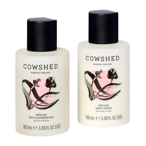 Image of Cowshed Bath & Body Duo (2 x 100ml) | Indulge Shower Gel & Body Lotion with Floral Rose & Jasmine | Lotion & Body Wash Gift Set | Travel Size Toiletries