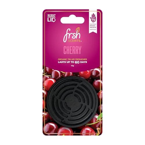 Image of FRSH Scents FR-P-1207 Black Cherry 42G Scented Organic Tin Air Freshener - Lifespan of Upto 60 Days - Ideal for your Car, Home & Workplace - 1 Tin Supplied