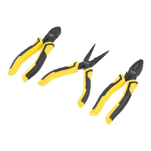 Image of Stanley Tools STA075094 Control Grip Plier Set - Yellow/Black (3-Piece)