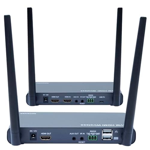 Image of Bytecc KVM HDMI Wireless Extender,4K@30Hz HDMI Wireless Extender 328FT Transmitter and Receiver with IR,for Laptop,HDTV,PC,Game Console and Projector(Gray 100m)