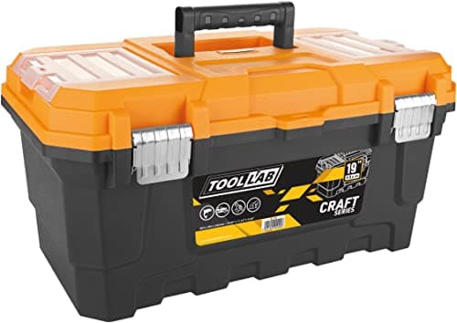 Image of Pro Master Series Tool Boxes with Tough Metal Catches. Removable Tote Tray and 2 Storage Compartments with Lid. (19 Inch)