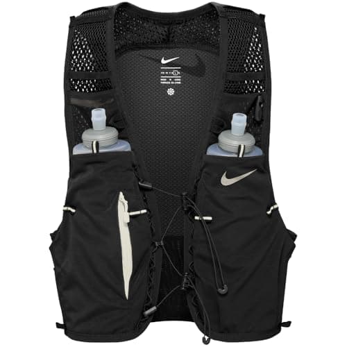 Image of Nike Run Vest 5L Running Vest Trail Running Backpack Hydration Vest Hydration Backpack Running Training Outdoor 5 Liters, Black/Sail/Sail, M