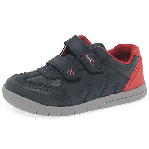 Image of Clarks Boy's Rex Play T Sneaker, Navy Red, 5.5 UK Child