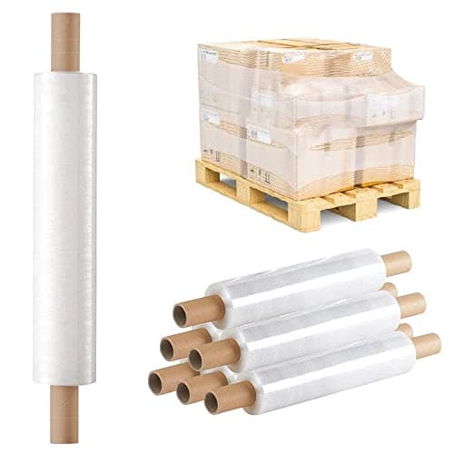 Image of Venuscello® 60 x Power Pre Stretch Pallet Wrap 400mm x 600m 9mu Clear Cling Film Extended Core Roll for Packaging Moving Storage Wrap Furniture Protection Waterproof Tear Resistant