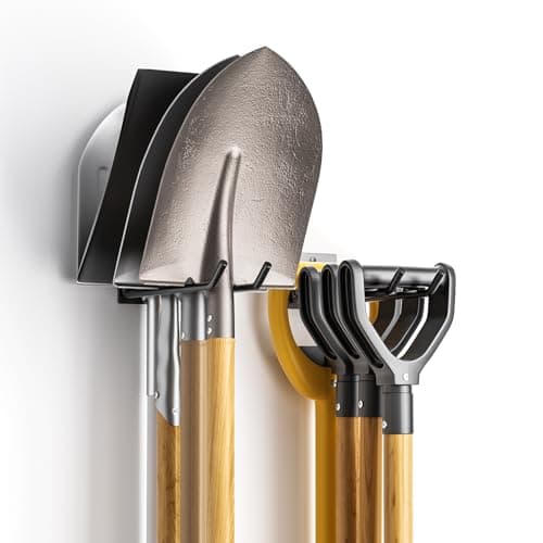 Image of zacurter Garden Tool Storage Hooks for Garage & Shed – Wall Mounted Garden Tool Rack for Shed Organizer & Storage Solutions – 2 Pack Heavy Duty Weatherproof Metal Hook for Shovels, Rakes & Hoes