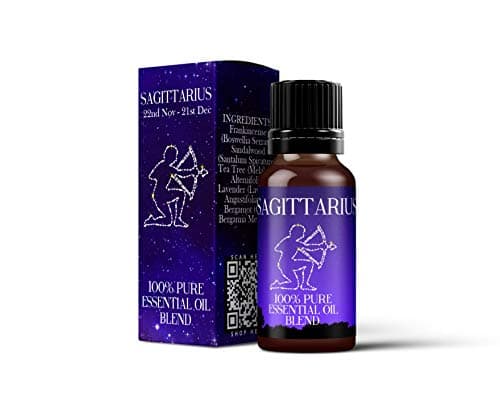 Image of Mystix London | Sagittarius Zodiac Sign Astrology Essential Oil Blend 10ml | Woody Citrus Aroma | Bergamot Citrus Bergamia Frankincense Boswellia Serrata