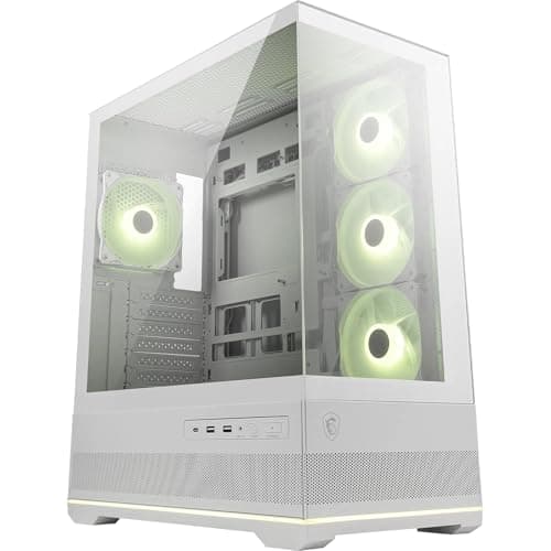Image of MSI MAG PANO 110R PZ WHITE - Mid-tower Gaming PC Case - Supports up to 400 mm GPU in length, Removable Dust Filters, USB 20Gbps (Type-C), Back-connect ATX & Micro-ATX Motherboard support.