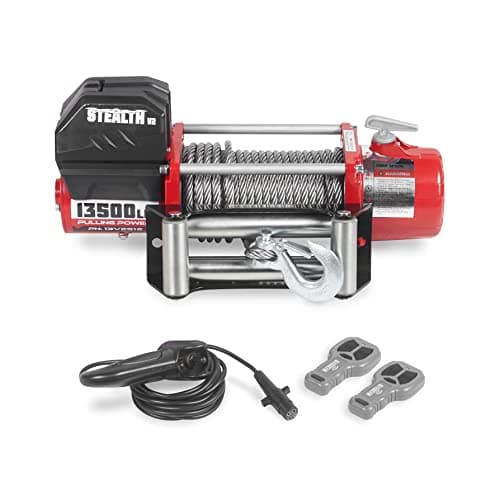 Image of Stealth Winches Stealth V2 13500lb 12v Wireless Recovery Budget Electric Winch High-Power Motor, Full Steel Gearing, Heavy Duty Sealed Solenoid, 2 Wireless Remotes, User-Friendly Steel Rope