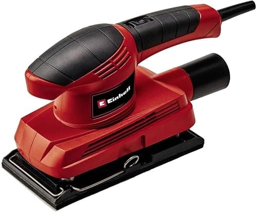 Image of Einhell Sheet Orbital Sander, 150W, 23,000 RPM Vibration Rate, Hook and Loop Adhesion and Clamping Device, Dust Extraction Adapter, Includes 3 x Sandpaper Sheets TC-OS 1520