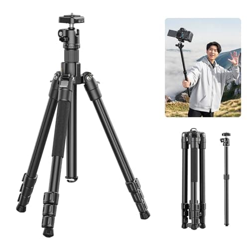Image of ULANZI TT53 Camera Tripod, 70.8” Travel Tripod for DSLR/Phone, Heavy Duty Fold Portable Stand with 360° Ball Head UKA Quick Release Plate, Lightweight Compact for Photography Vlogging Video Shooting