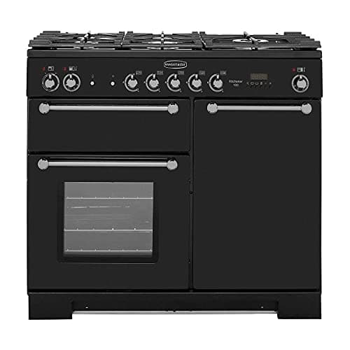 Image of Rangemaster Kitchener 100cm Dual Fuel Range Cooker - Black