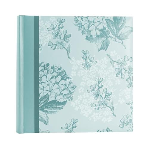 Image of Kenro Blue Floral Photo Album for 200 Photographs 6x4 Inch / 10x15cm with Slip-in Pages and Memo Space Summer Breeze Series - KSB202