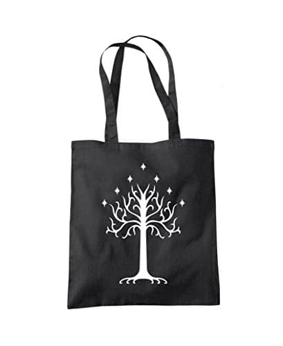 Image of HotScamp White Tree of Gondor - Tote Shopping Bag - Fantasy Story Movie TV Show One size black
