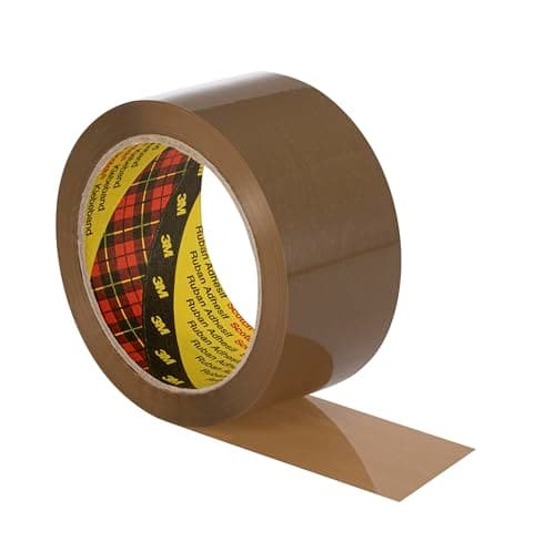 Image of Scotch Packaging Tape Roll - Brown - 50 mm x 66 m, Pack of 3 - Ideal for Packing Boxes and Parcels