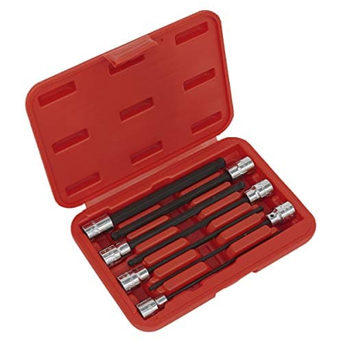 Image of Sealey Ak62257 Ball-End Hex Socket Bit Set 7Pc 3/8Sq Drive 150Mm Metric