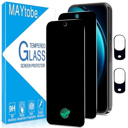 Image of MAYtobe 2 Pack Privacy Screen Protector for Google Pixel 9 with 2 Pack Camera Lens Protector, Anti Spy Tempered Glass, Case Friendly, Anti Scratch, Ultra Resistant, Touch Sensitive, No Bubbles