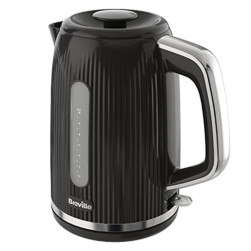 Image of Breville Bold Black Electric Kettle | 1.7L | 3kW Fast Boil | Black & Silver Chrome [VKT221]