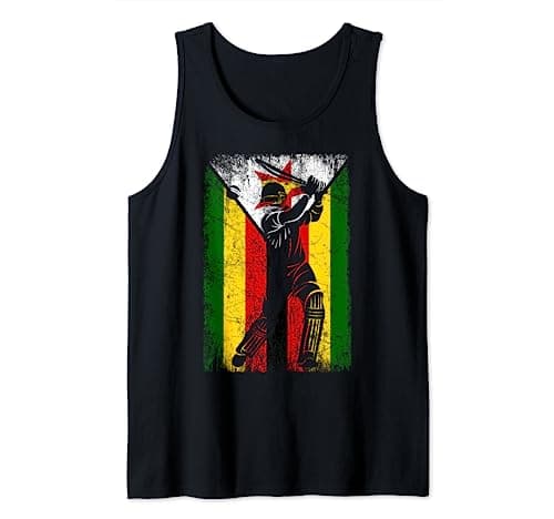 Image of Zimbabwe Flag Cricket Jersey Fan Player Coach Tank Top