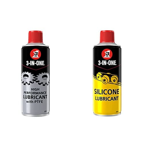 Image of 3-IN-ONE High Performance Lubricant with PTFE 400ml - drives out moisture, reduces friction with long lasting protection & 44015 Professional Silicone Lubricant 400ml