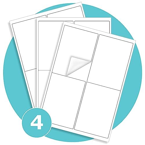 Image of Triplast 10 x Multipurpose A4 Label Sheets - 4 Labels per Sheet (99 x 139mm Each) - Easy-Peel White Stickers for Inkjet & Laser Printer - Ideal for Shipping, Addressing, Filing, Crafts & DIY Use