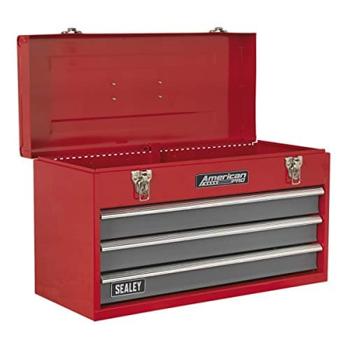 Image of Sealey Ap9243Bb Tool Chest 3 Drawer Portable With Ball Bearing Runners Red/Grey