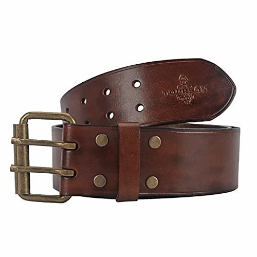 Image of TOURBON Deluxe Cowhide Leather Belt for DIY Workshop Tool Pouch Western Cowboy Mens Strap