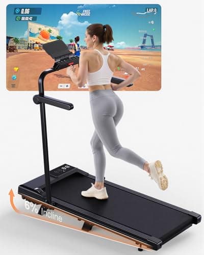 Image of Superun Walking Pad Raceable 6% Incline 2.5HP Under Desk Treadmill 136KG Capacity 6/ 12KM/H Foldable Treadmill with HIIT & MIIT Programs APP Control Portable Walking Machine for Home