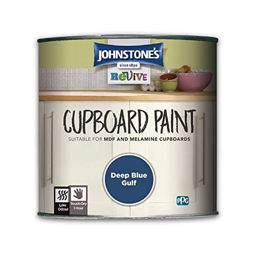 Image of Johnstone's 431003 Cupboard Paint Deep Blue Gulf 750 ml