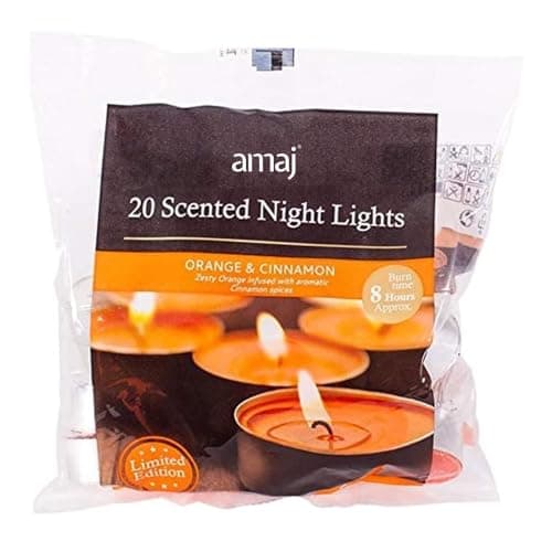 Image of OnlineStreet Scented Tealight Votive Candles Pack - Wax Tarts in Different Assorted Refreshing Fragrances with 8 Hours Burning Time (Orange & Cinnamon)