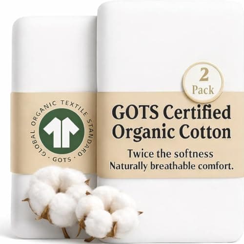 Image of Bunnyjik Organic Next To Me Crib Sheets – Gots Certified Thickest & Softest GOTS Organic Cotton 200GSM – Bedside Sleeper Sheet 51x85 / 50x90 Next2me Cozee Bedside Crib Fitted Mattress Sheets