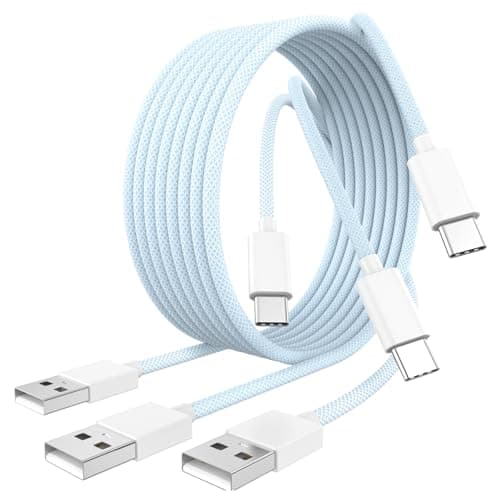 Image of Car Carplay Cable for iPhone 16/15, 3 Pack USB to USB C Cable,2M USB A to USB C for Carplay USB C Woven Cord for iPhone 16/16 Plus/16 Pro/16 Pro Max/15/15 Plus/15 Pro/15 Pro Max Car Charger Cord, Blue