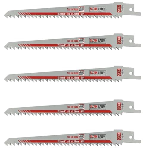 Image of 5x Saxton Blades 150mm Reciprocating Sabre Saw Wood Blades R644D for Bosch Makita etc