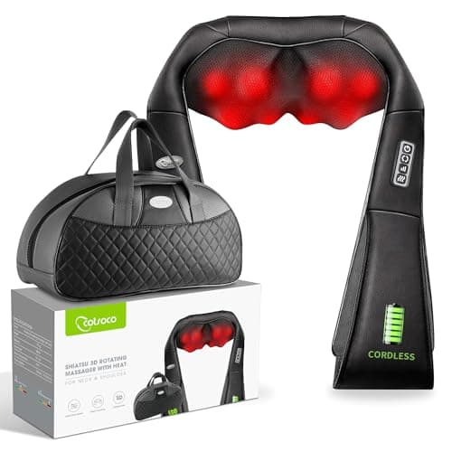 Image of cotsoco Neck Massager with Heat, Mothers Day Gift, Shiatsu Cordless Shoulder Massager, Neck and Back Massagers, Deep Tissue 3D Kneading Neck Massage for Muscle Pain Relief, Gift for Women Men