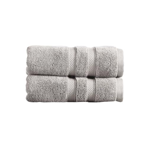 Image of Christy Chroma Hand Towels Set | Set of 2 | Highly Absorbent Heavyweight 675GSM | Bold and Bright | Soft Velvety Smooth Bathroom Shower Towels | 100% Cotton | Dove Grey