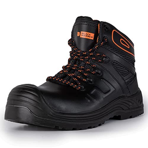 Image of Black Hammer Mens Composite Lightweight Safety Boots | Non Metal Toe Protection with midsole Comfortable Non Slip Shoes for Work and Safety S3 SRC 6650 (8 UK)